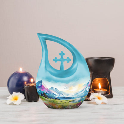 Medium size Wilderness Urn with a Cross Drop design, 
