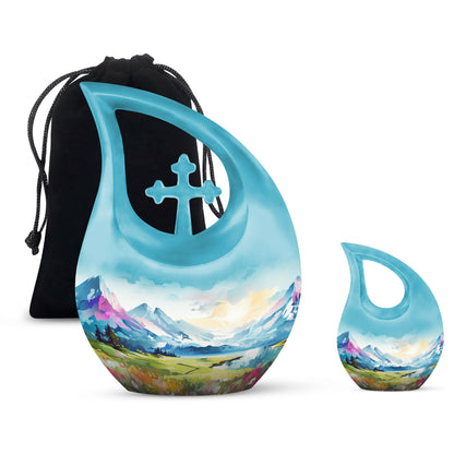 Medium size Wilderness Urn with a Cross Drop design, 