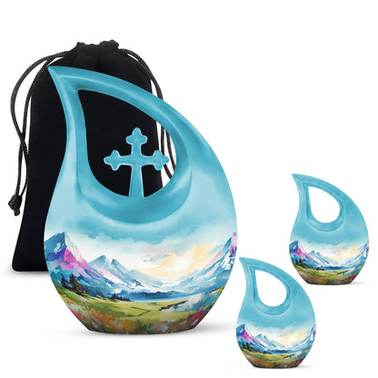 Medium size Wilderness Urn with a Cross Drop design, 