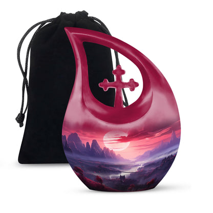  Wilderness Urn in Cross Drop design, Personalized Adult 