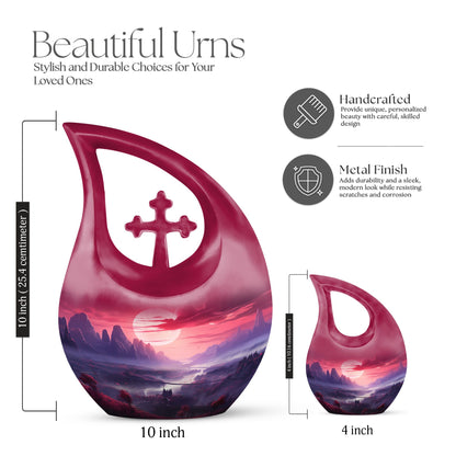  Wilderness Urn in Cross Drop design, Personalized Adult 