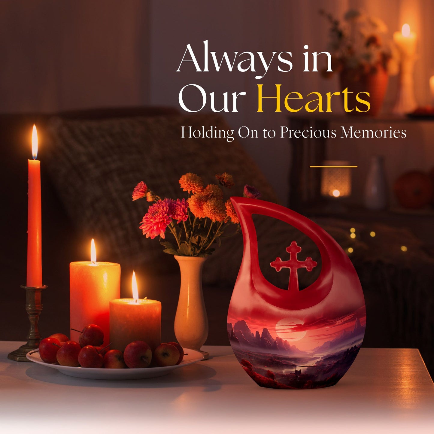  Wilderness Urn in Cross Drop design, Personalized Adult 