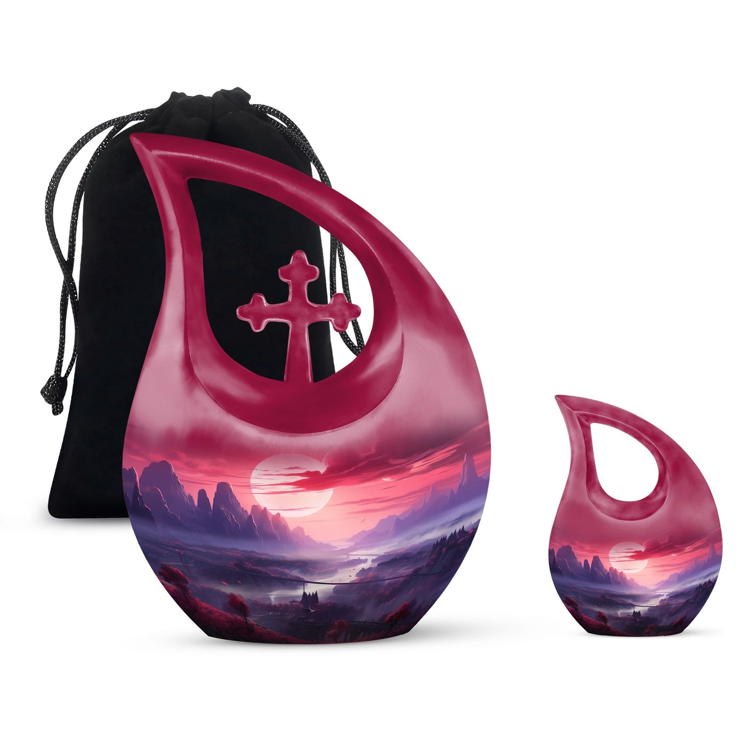  Wilderness Urn in Cross Drop design, Personalized Adult 