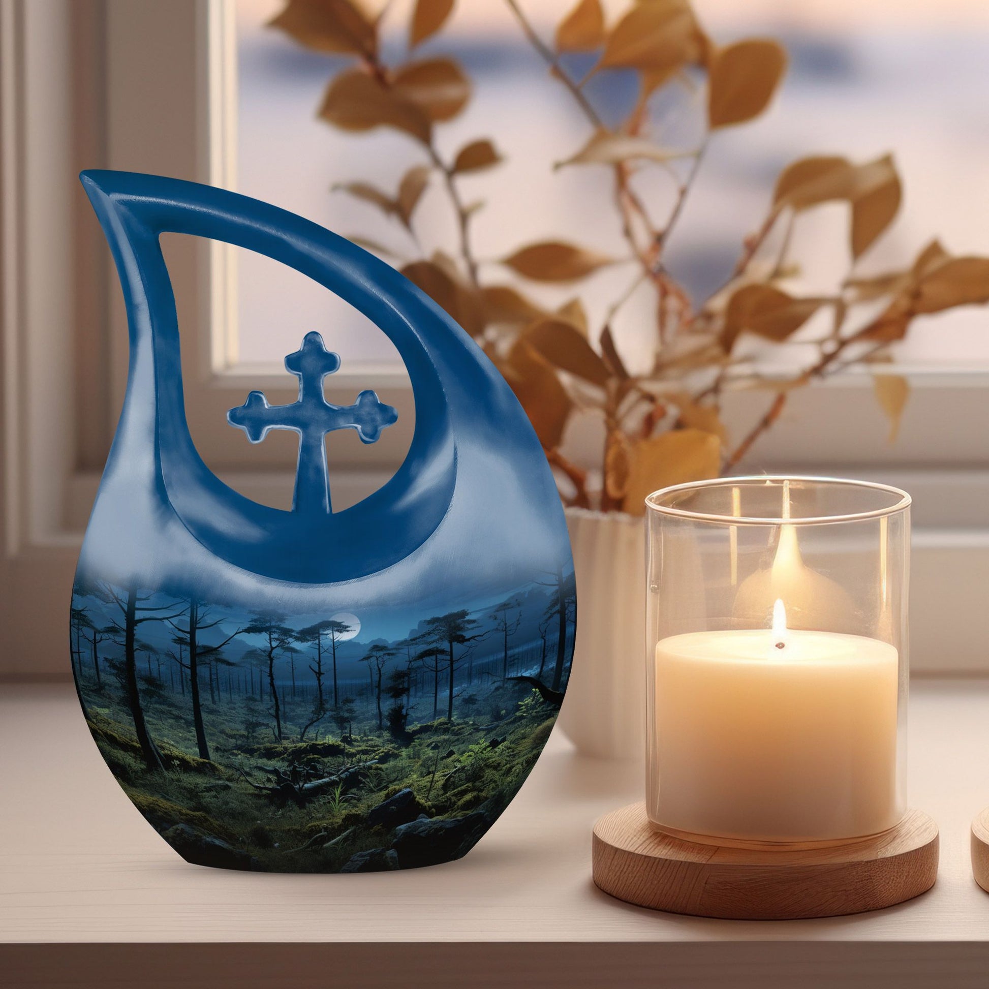 Wilderness Urn, Cross Drop Outdoor Urn with capacity 