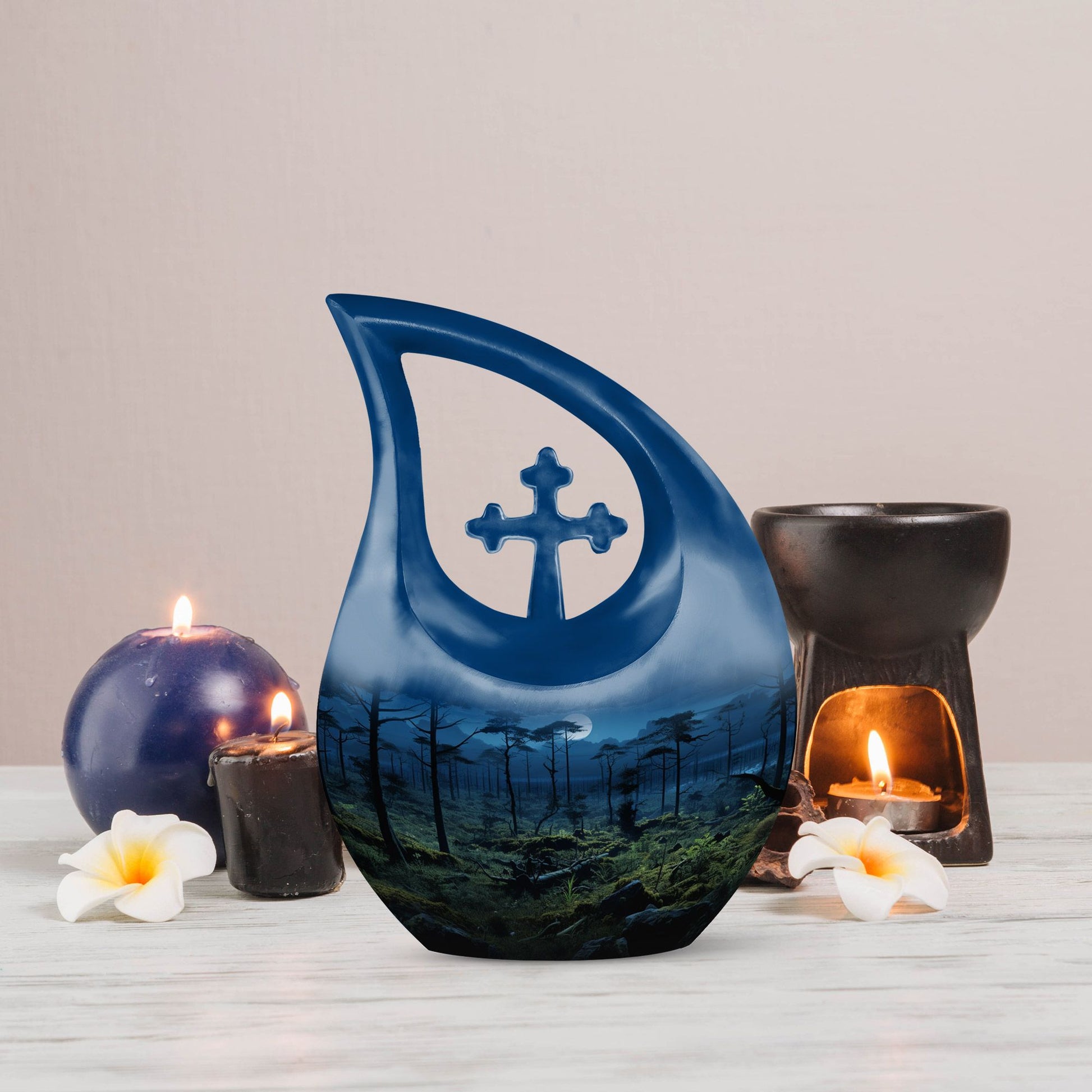 Wilderness Urn, Cross Drop Outdoor Urn with capacity 
