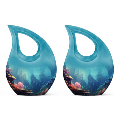 Cross Drop 10 Inch Wilderness Urn for human ashes,