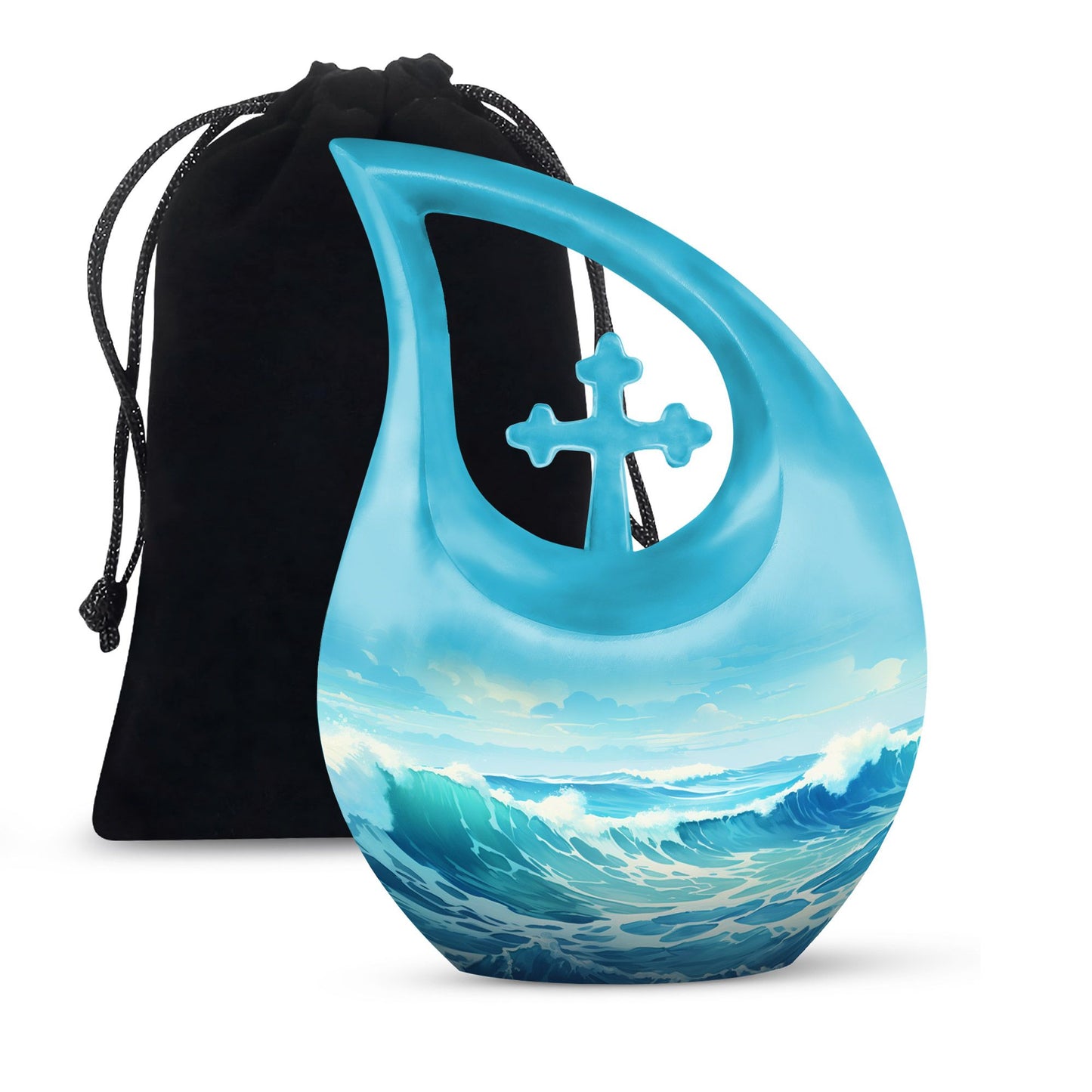10-inch Wilderness Urn, Cross Drop design, customized