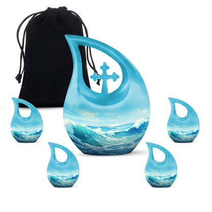 10-inch Wilderness Urn, Cross Drop design, customized