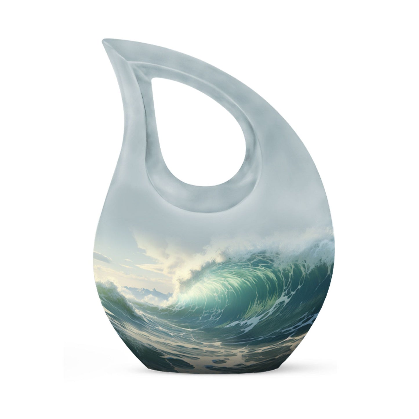 10-inch Wilderness Urn with Cross Drop design,