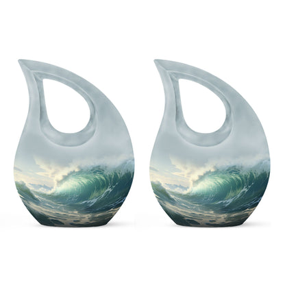 10-inch Wilderness Urn with Cross Drop design,