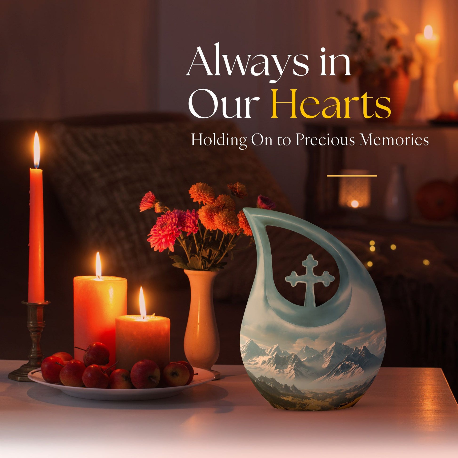 10-inch Wilderness Urn with Cross Drop