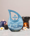 10-inch Wilderness Urn with Cross Drop