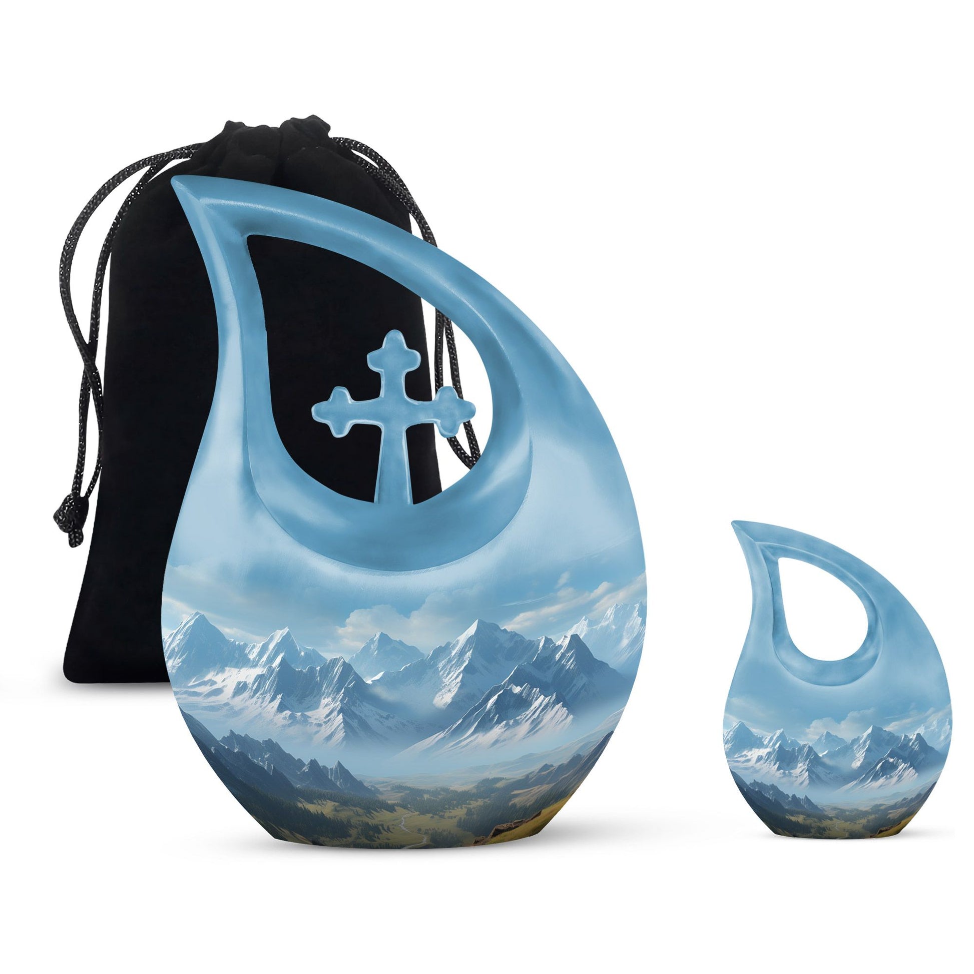 10-inch Wilderness Urn with Cross Drop