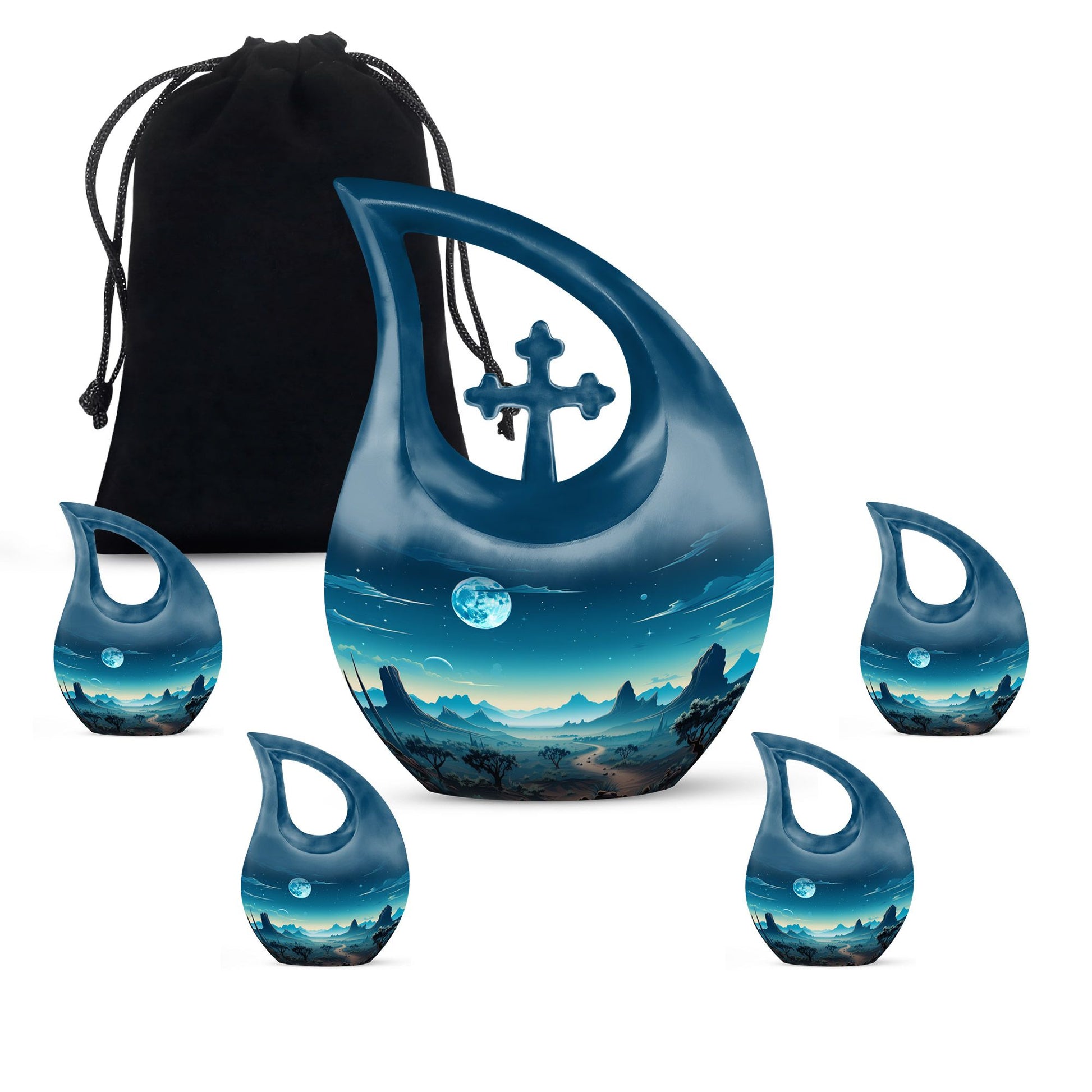 10 Inch Wilderness Urn with Cross Drop design