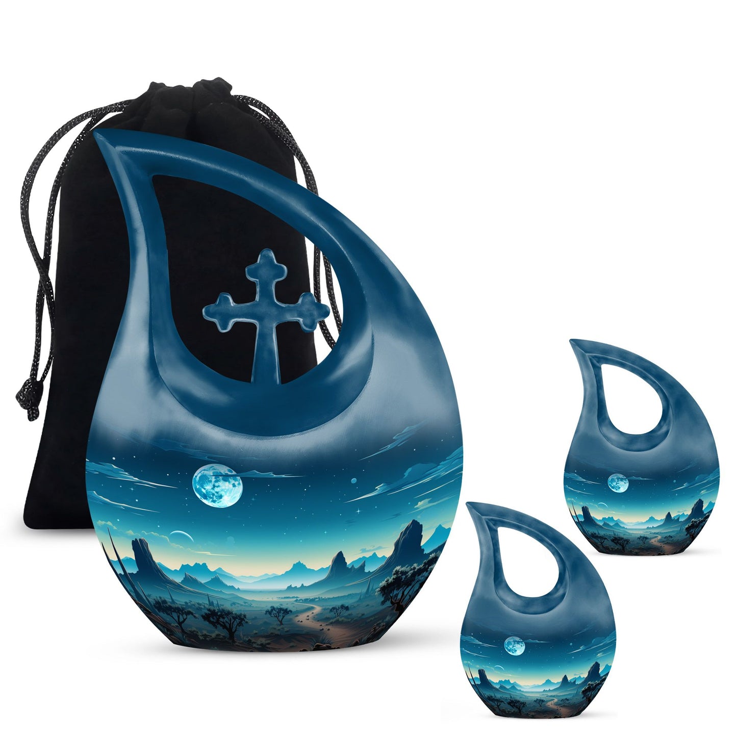 10 Inch Wilderness Urn with Cross Drop design