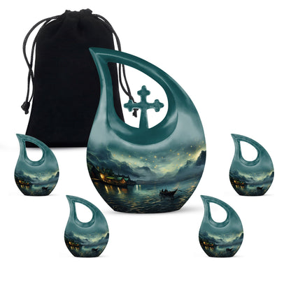 10-Inch Wilderness Urn with Cross Drop design