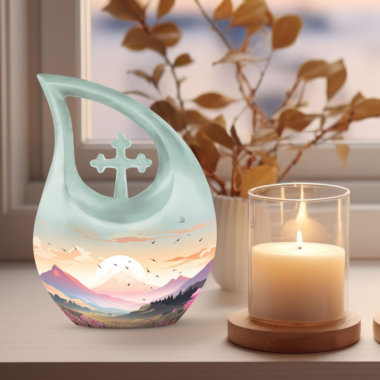 10-inch Wilderness Cross Drop Large Urn 