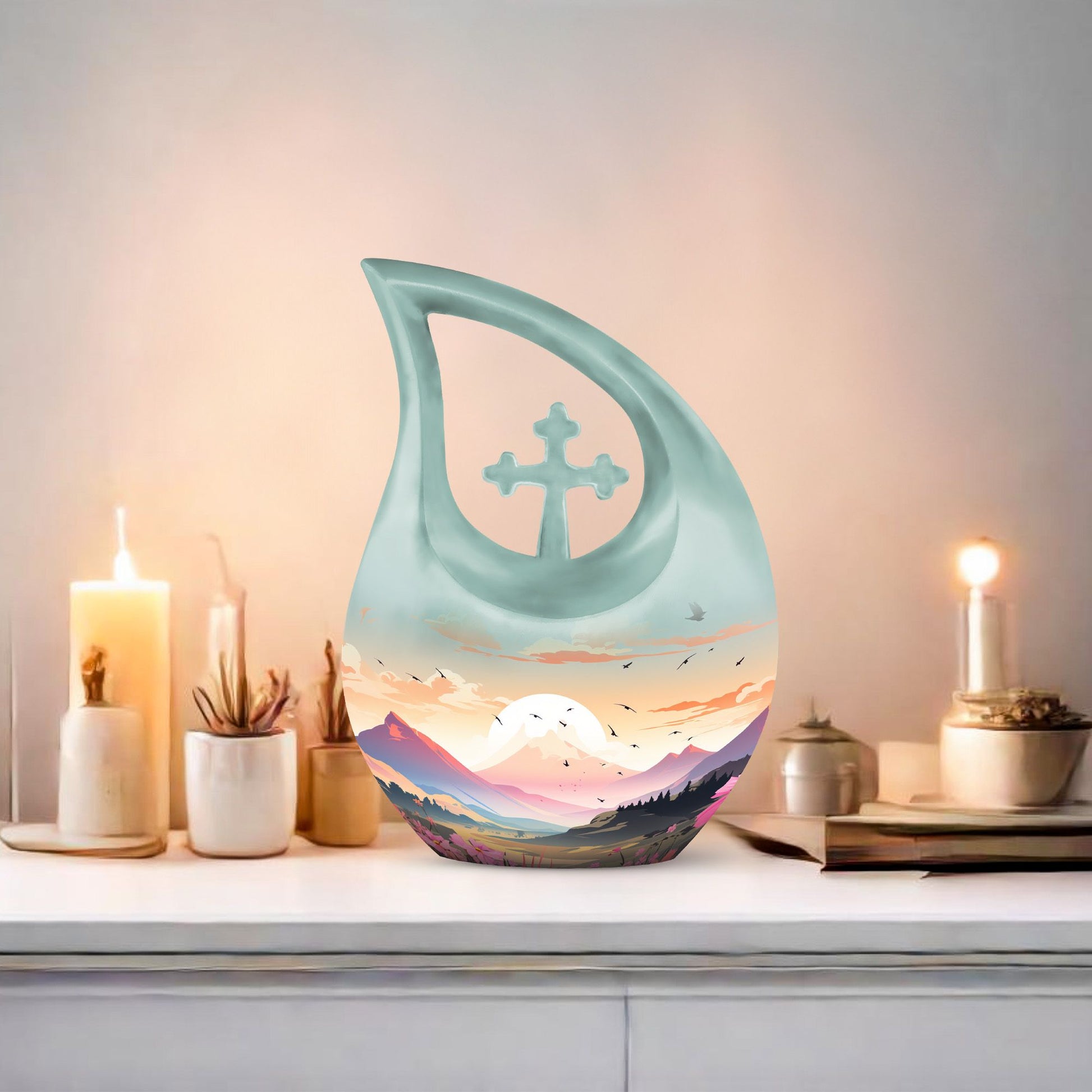 10-inch Wilderness Cross Drop Large Urn 
