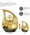 10-inch Wilderness Urn with Cross Drop Design 