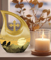 10-inch Wilderness Urn with Cross Drop Design 