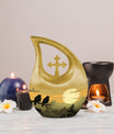 10-inch Wilderness Urn with Cross Drop Design 