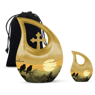 10 inch large Urn with 1 Keepsake 3 Inch Urn