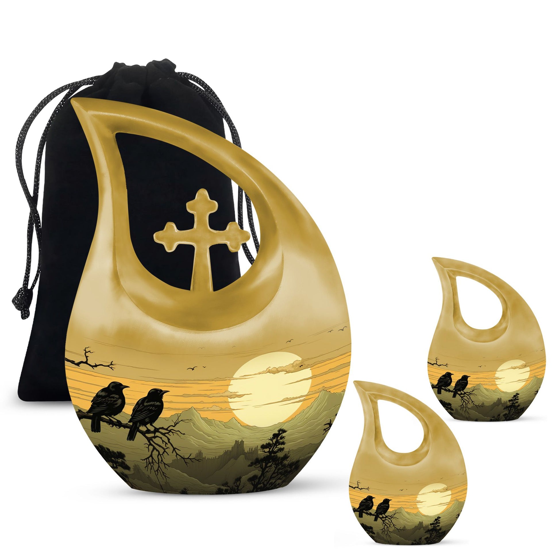 10-inch Wilderness Urn with Cross Drop Design 