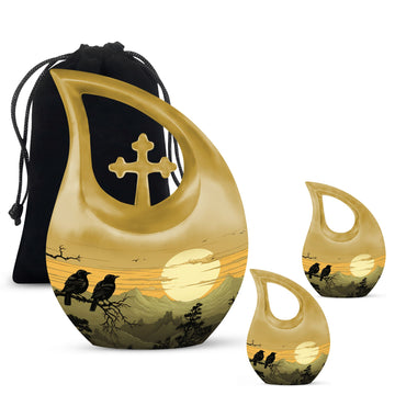 10 inch large Urn with 2 Keepsake 3 Inch Urns