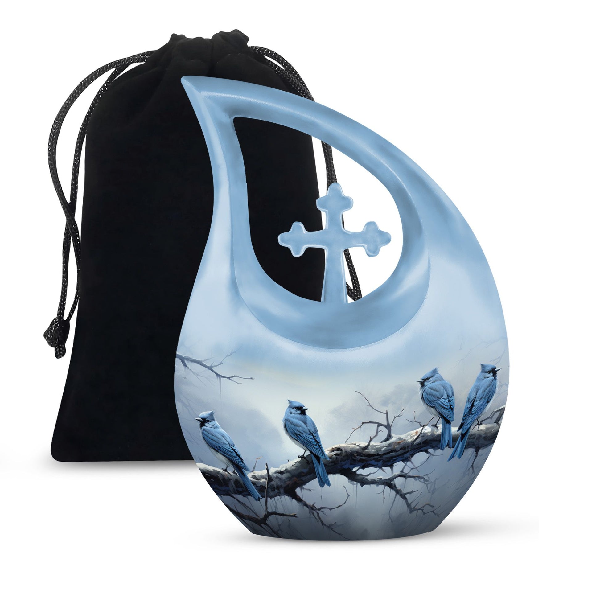 10-inch Wilderness Urn, Blue Cross Drop Design, 