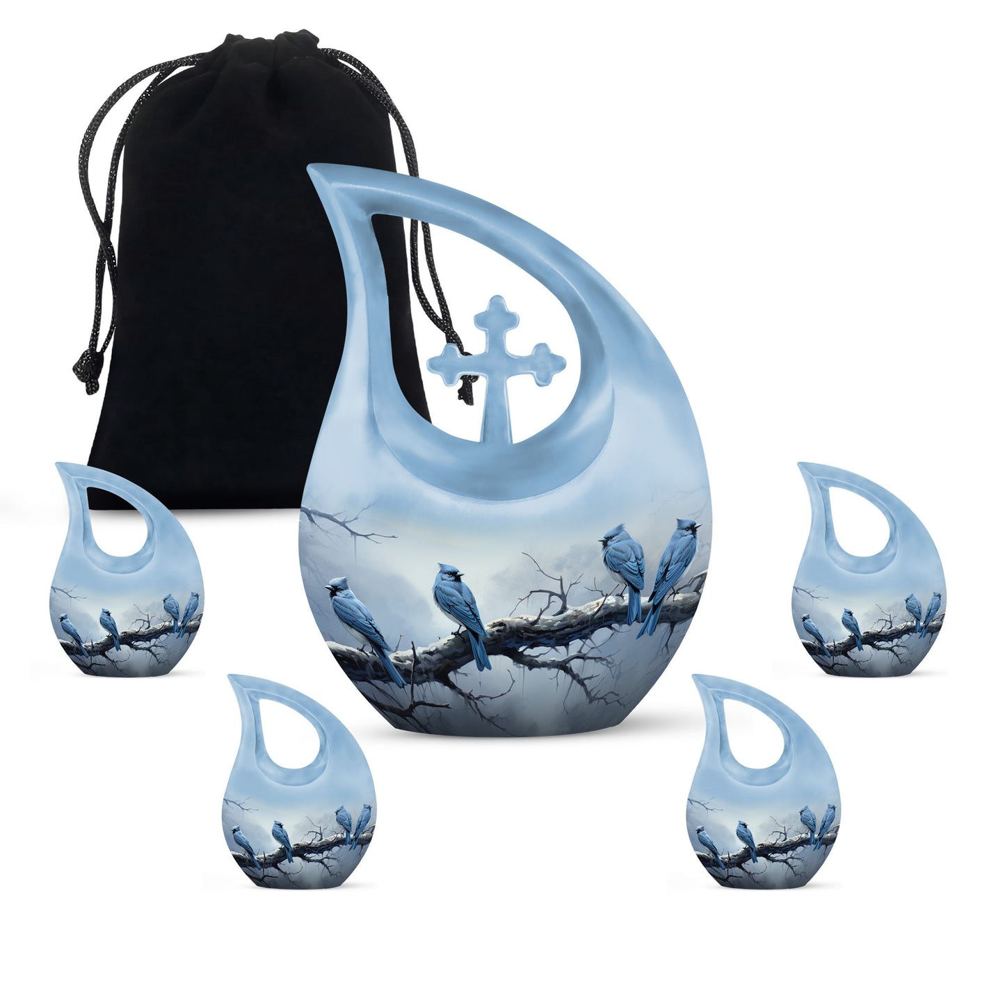 10-inch Wilderness Urn, Blue Cross Drop Design, 