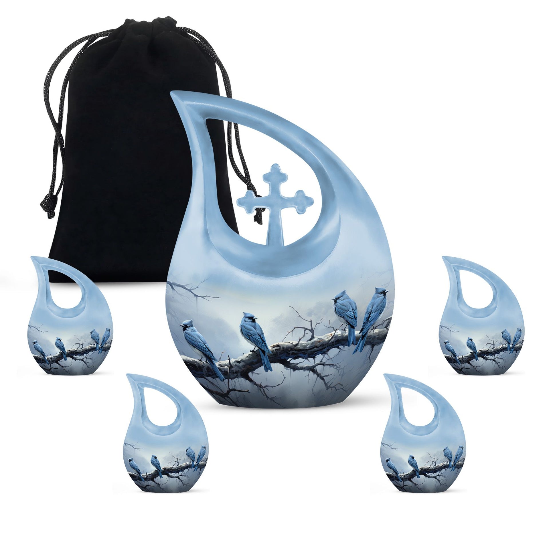 10-inch Wilderness Urn, Blue Cross Drop Design, 