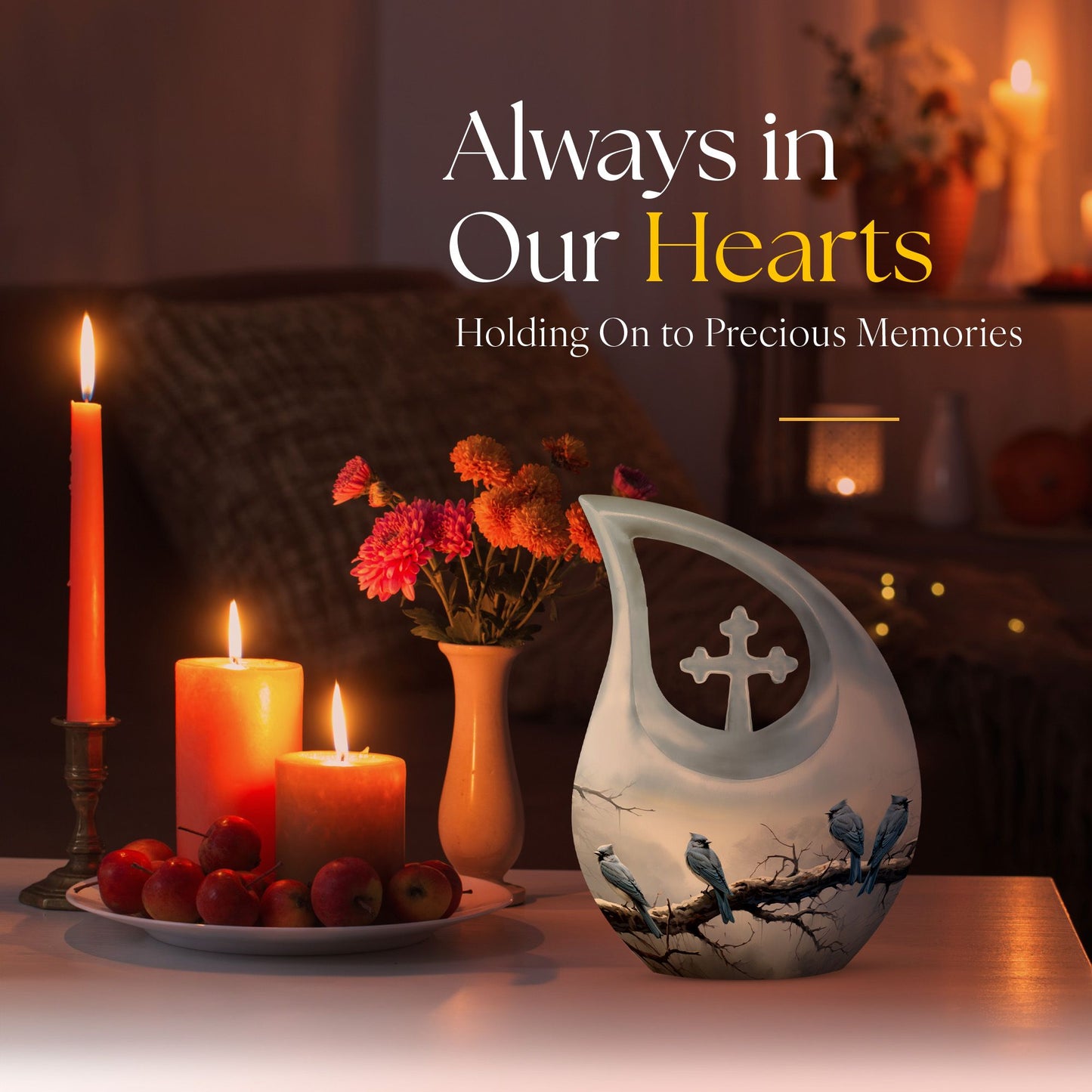 10-inch Wilderness Urn, Blue Cross Drop Design, 