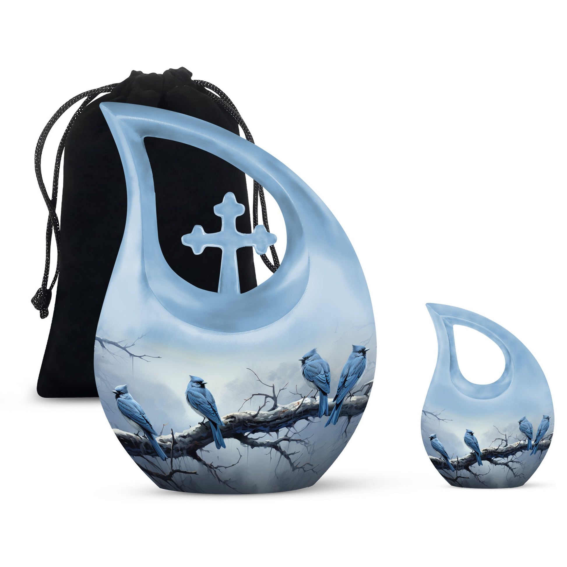10-inch Wilderness Urn, Blue Cross Drop Design, 