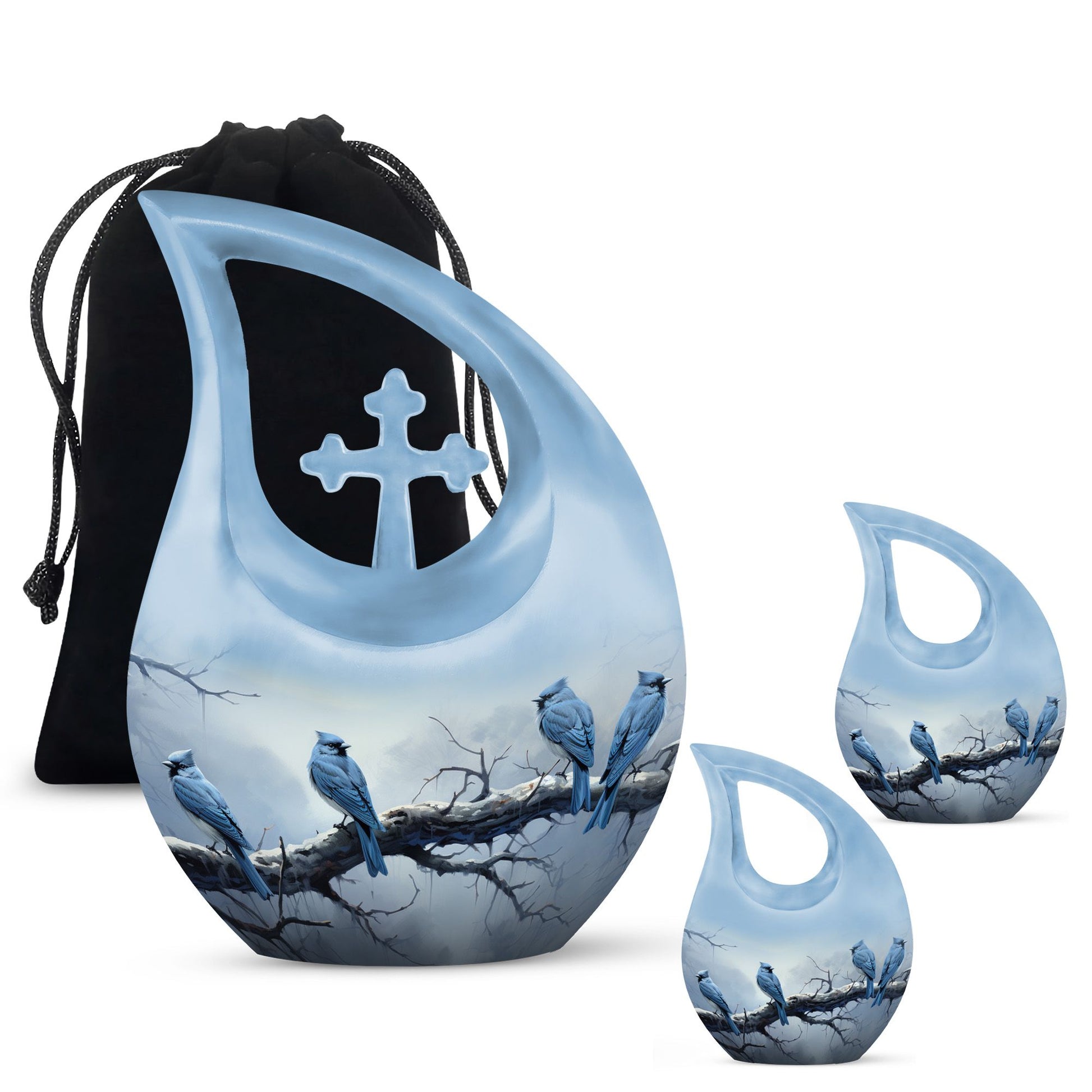 10-inch Wilderness Urn, Blue Cross Drop Design, 