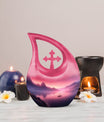 10 Inch Wilderness Urn with Cross Drop design,