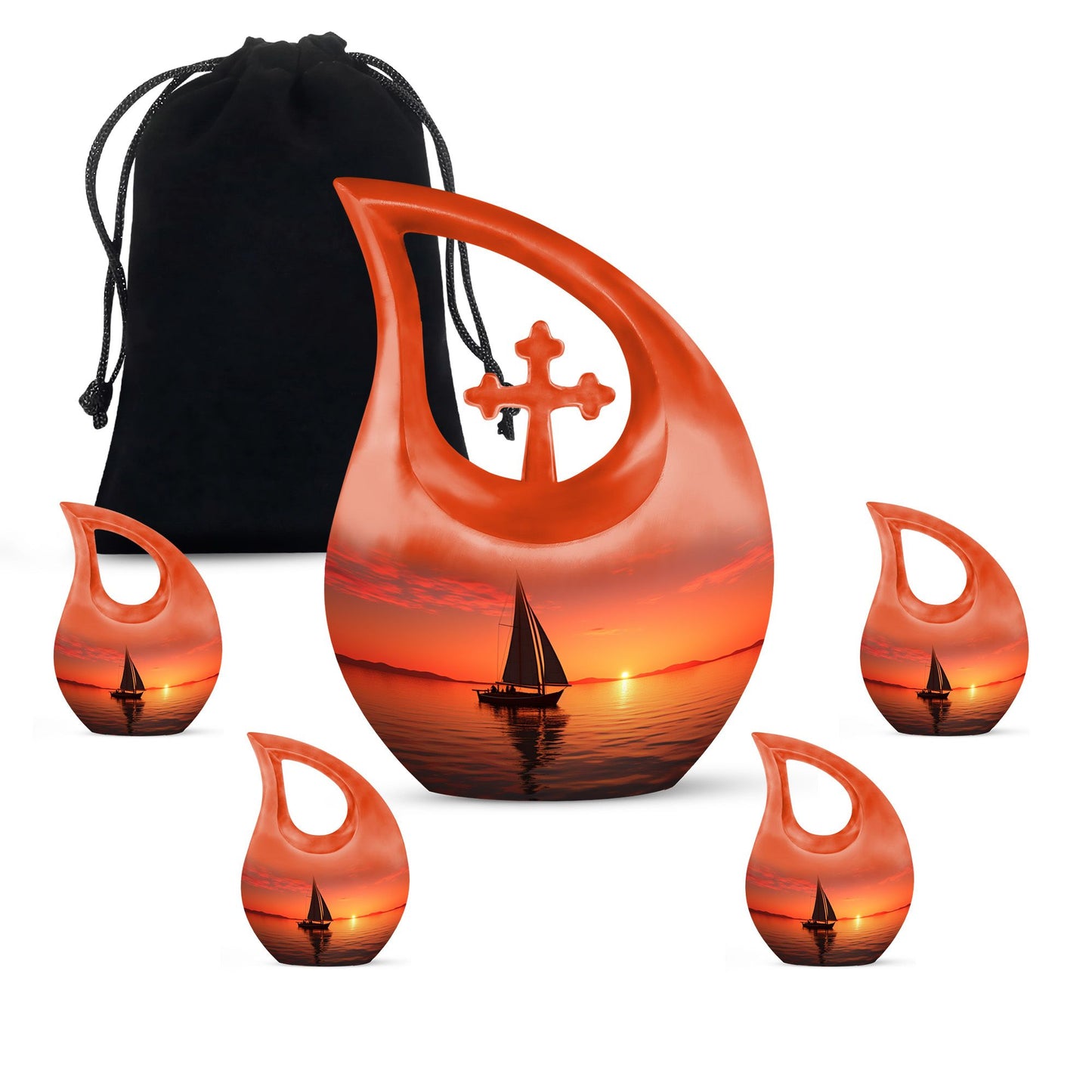 10 inch Wilderness Urn, Cross Drop design Ashes