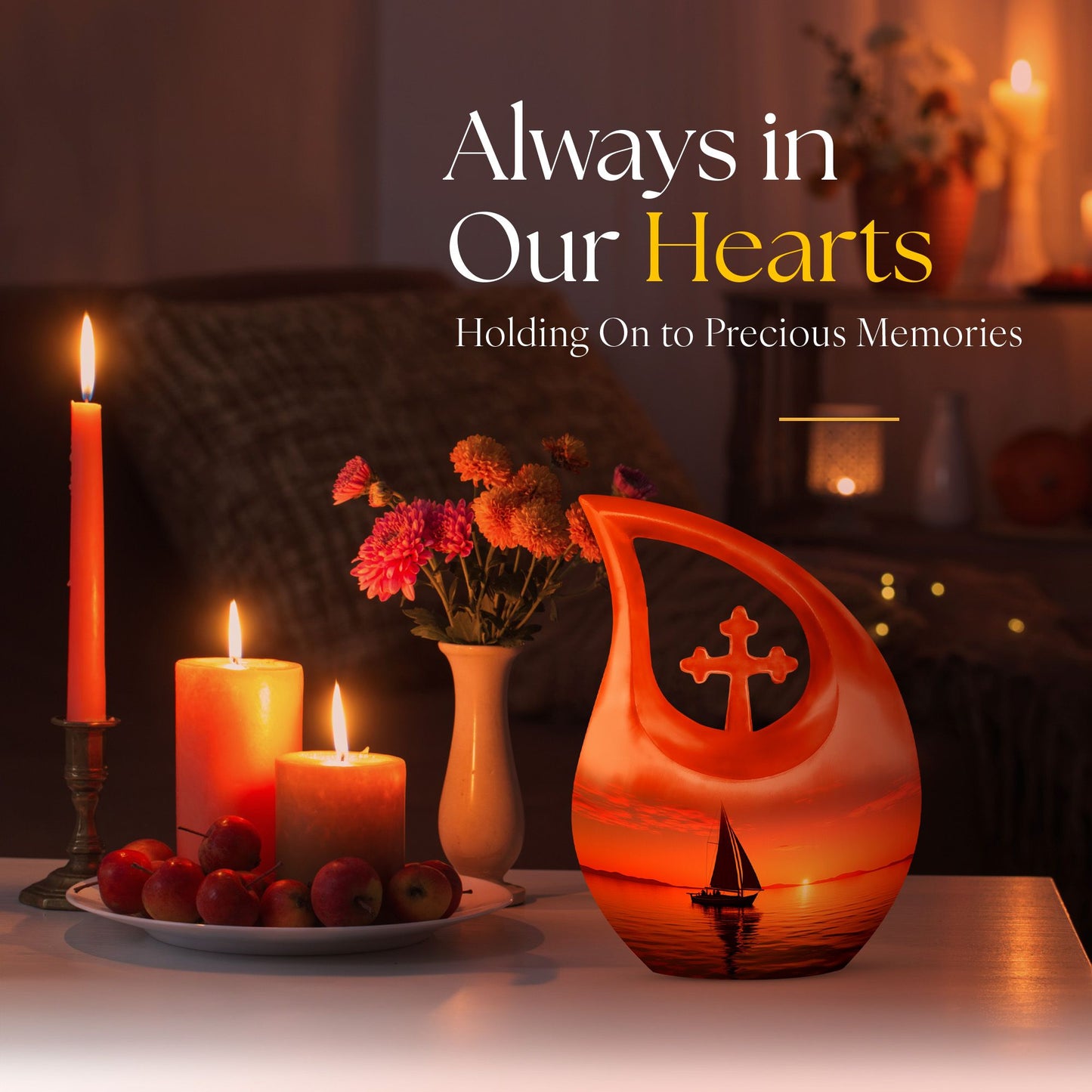 10 inch Wilderness Urn, Cross Drop design Ashes