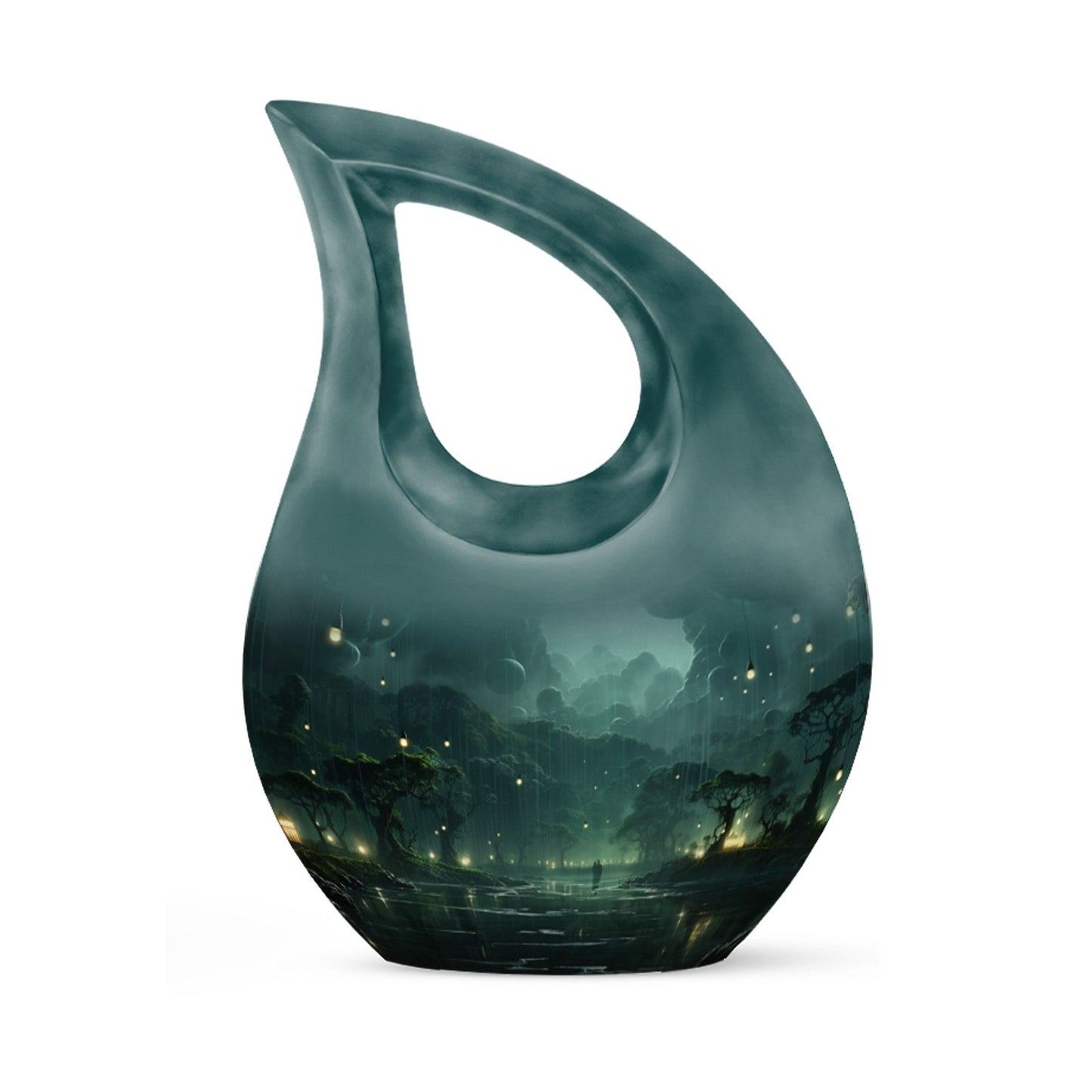 10-inch Wilderness Urn with Custom Cross Drop Design,
