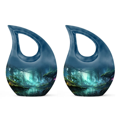 10-inch Wilderness Urn featuring a Cross Drop design, 