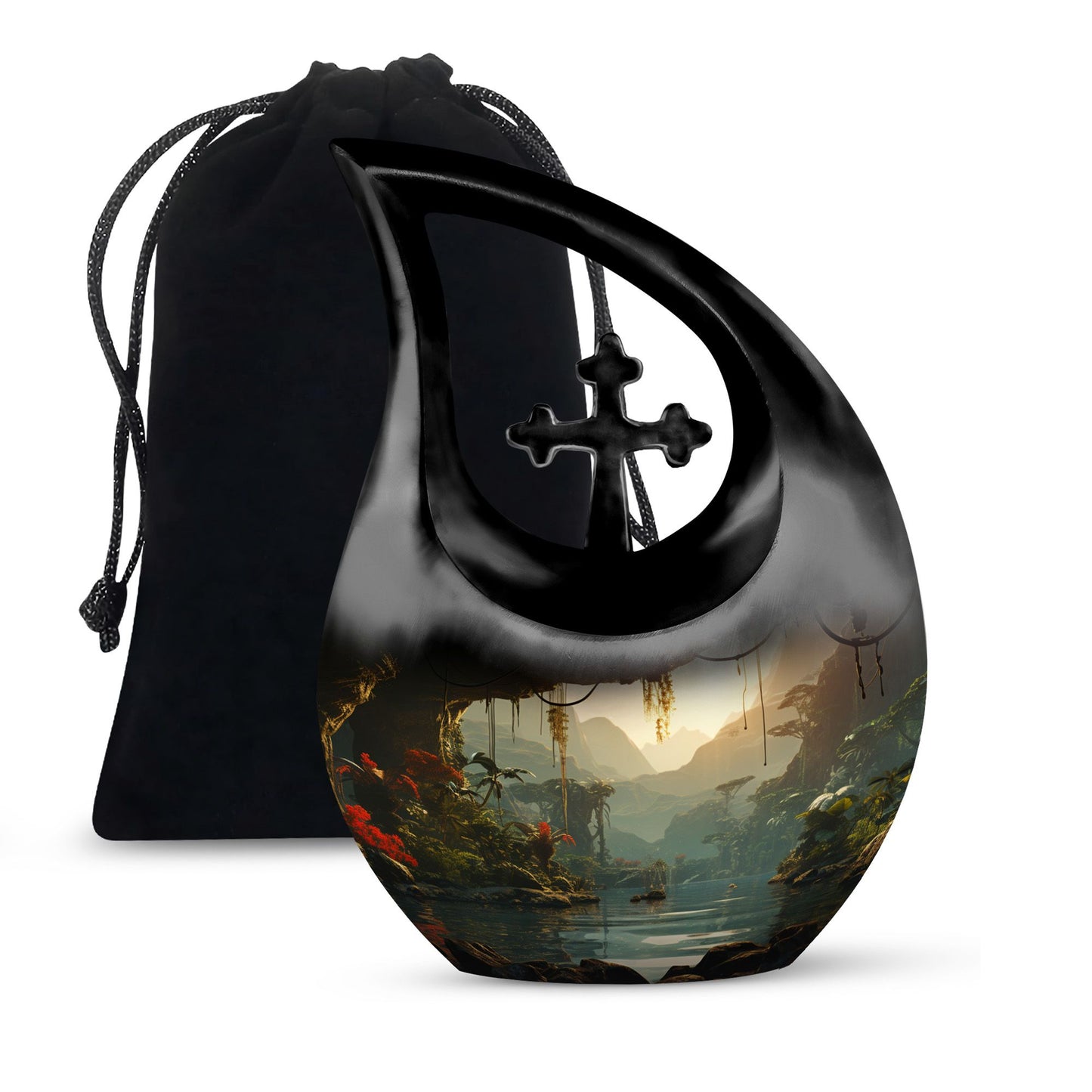 10-Inch Wilderness Urn in Cross Drop design, 