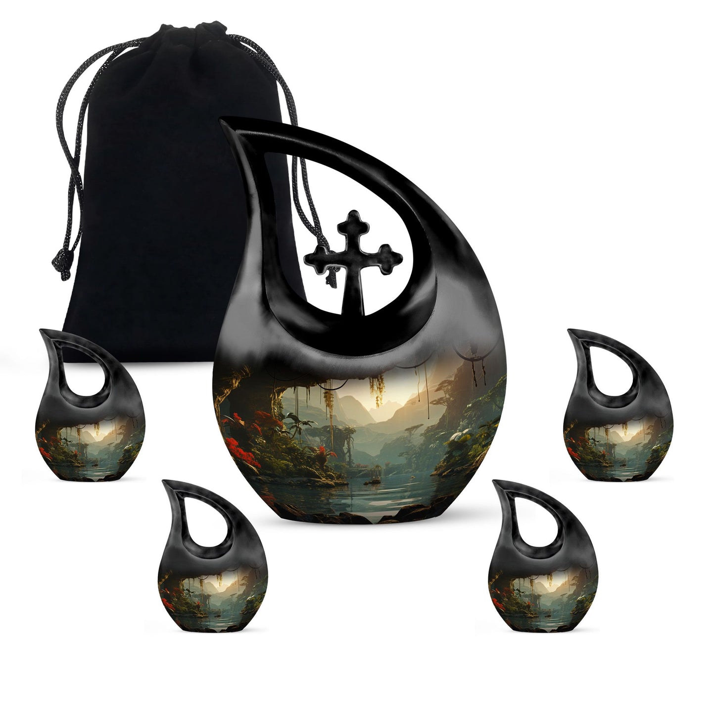 10-Inch Wilderness Urn in Cross Drop design, 