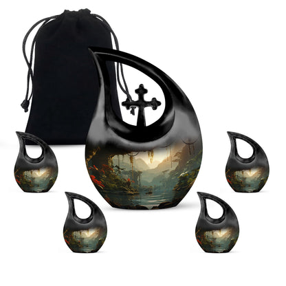 10-Inch Wilderness Urn in Cross Drop design, 