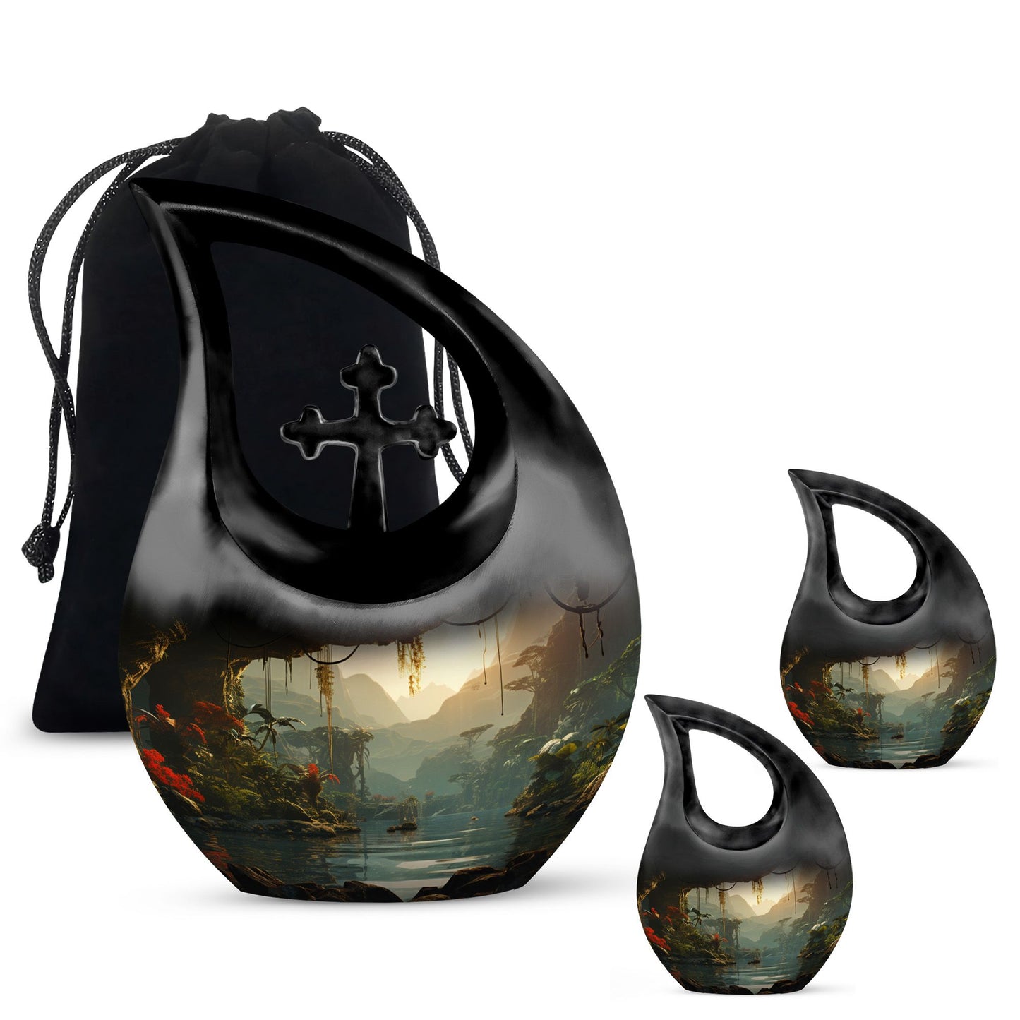 10-Inch Wilderness Urn in Cross Drop design, 