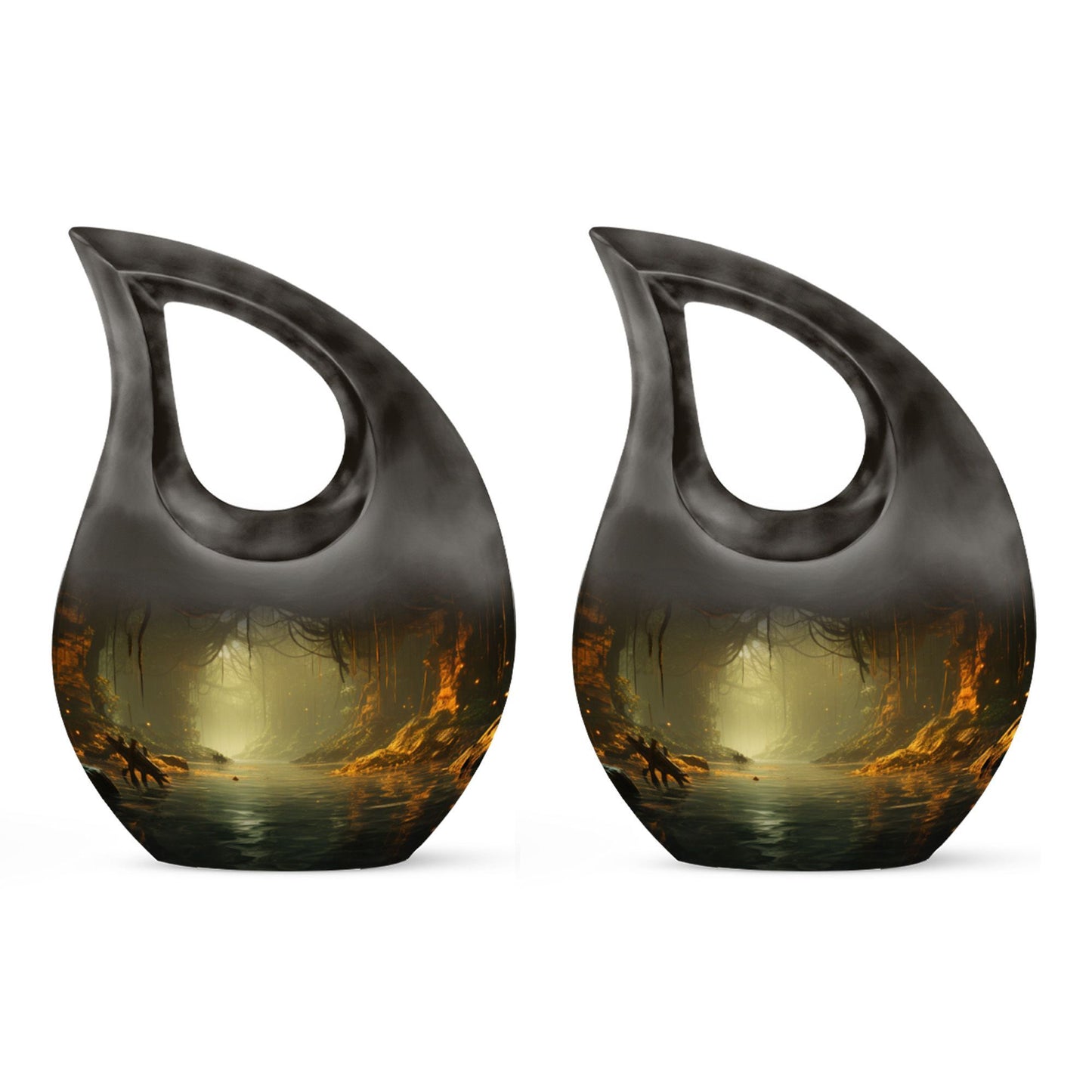 10-inch Wilderness Urn with Cross Drop design, 