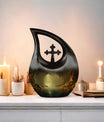 10-inch Wilderness Urn with Cross Drop design, 