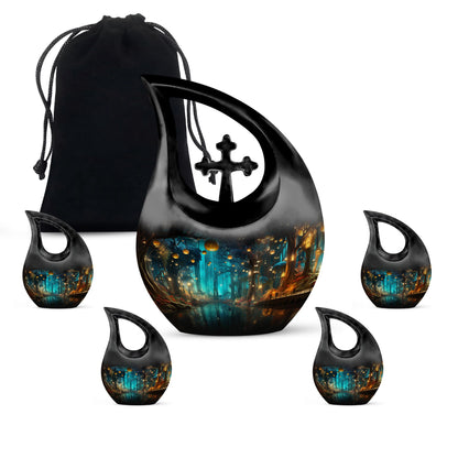 10 inch Wilderness Urn with Cross Drop 