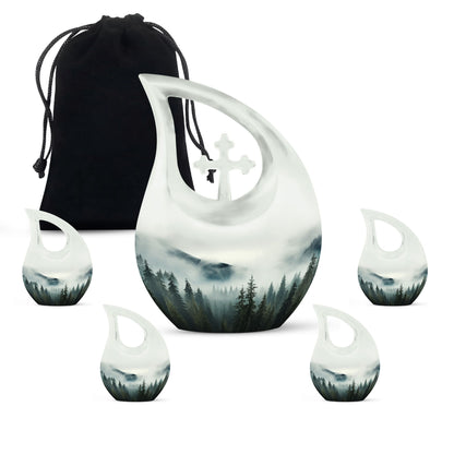 10-inch Wilderness Urn with Cross Drop design, ideal 