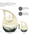 10-inch Wilderness Urn in Cross Drop design for ashes, 