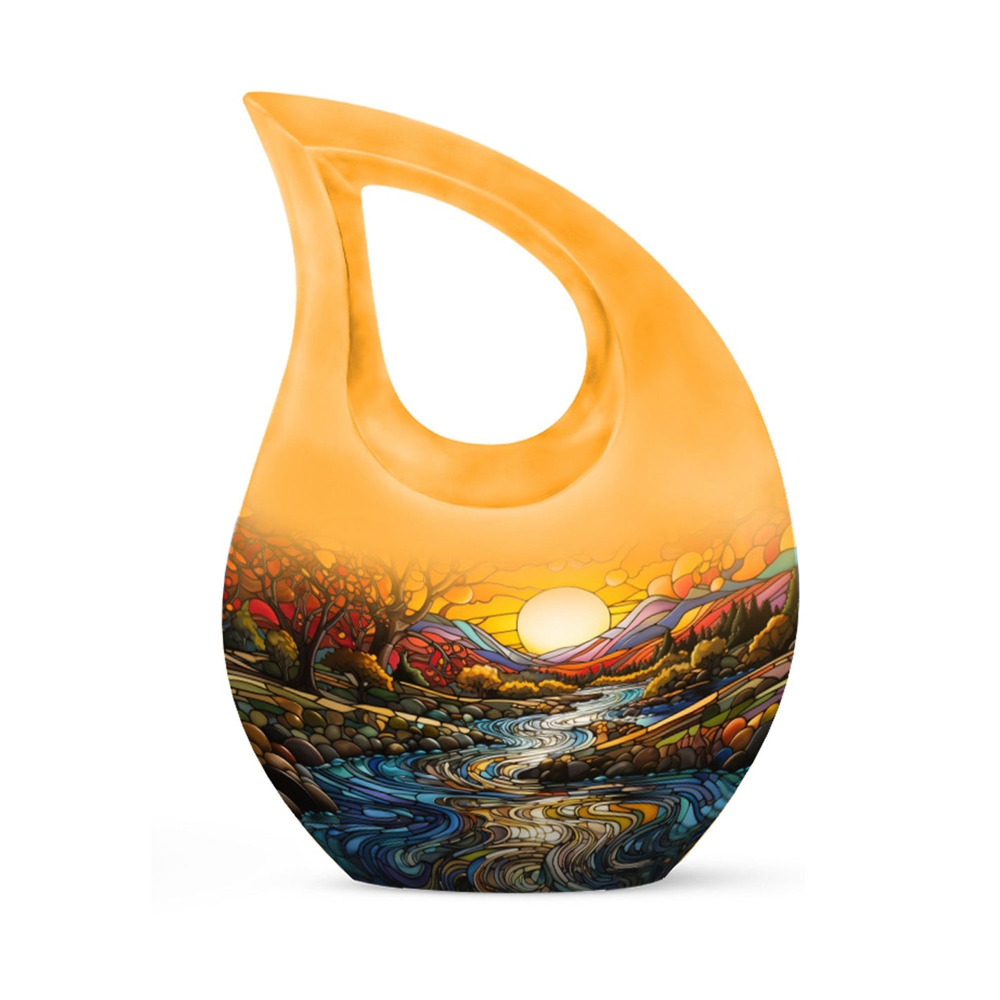 10-inch Wilderness Urn with Cross Drop design, 