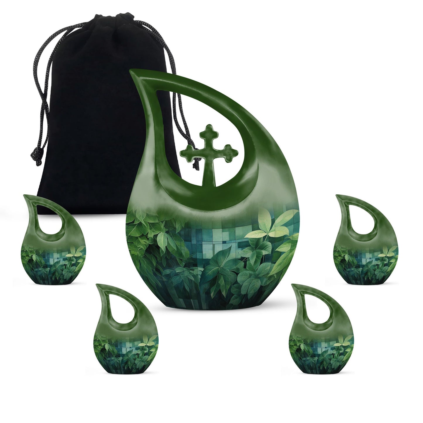 10 Inch Wilderness Urn, Medium Urn with Cross Drop 
